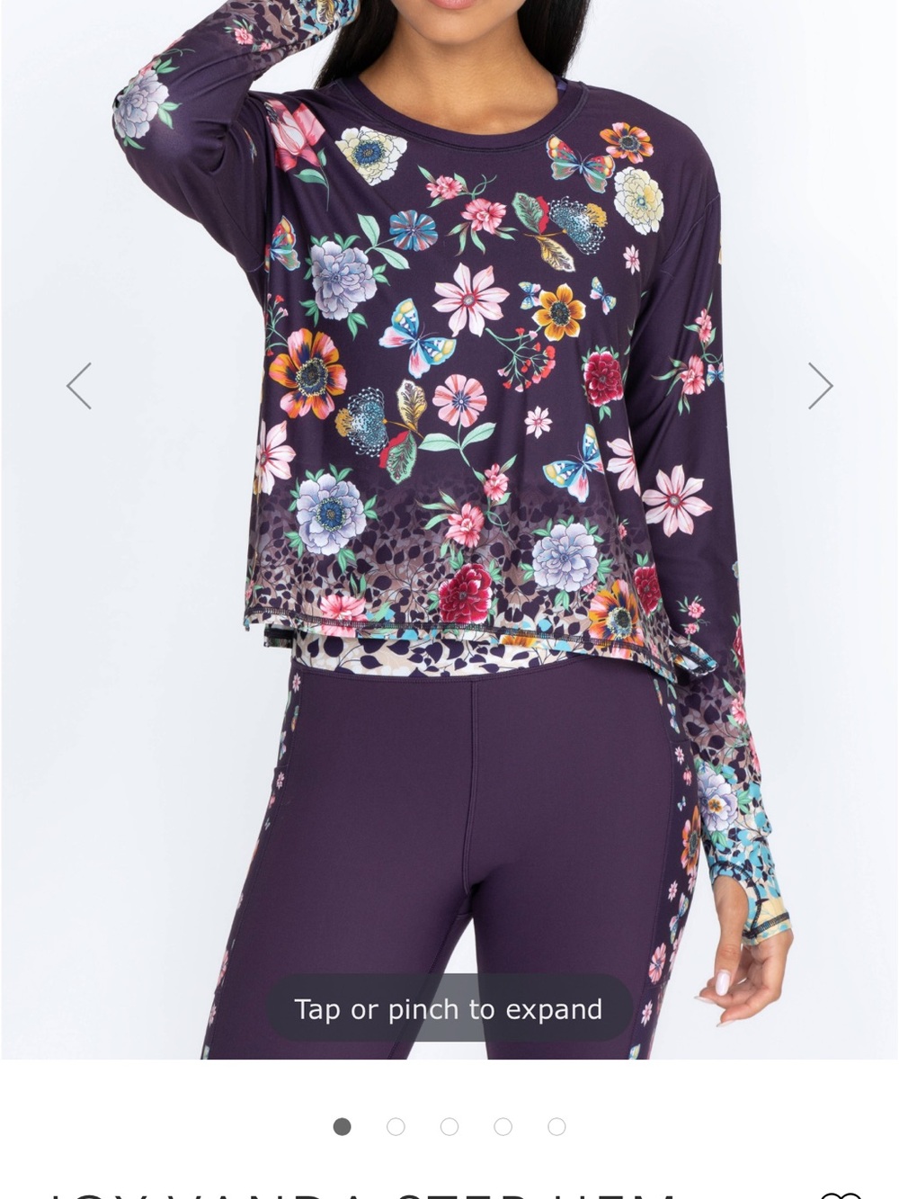 JOHNNY WAS JOY VANDA STEP HEM LS activewear Top Shirt M